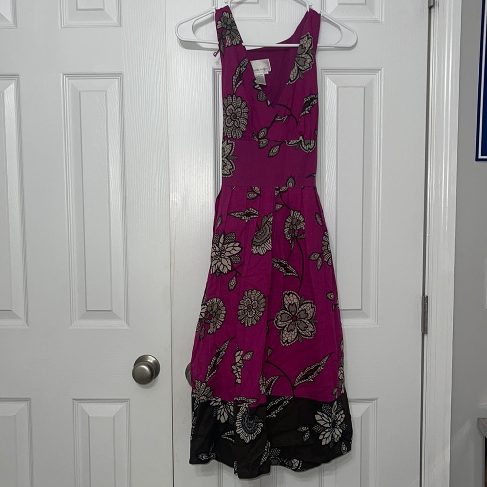 Donna morgan pink and brown dress